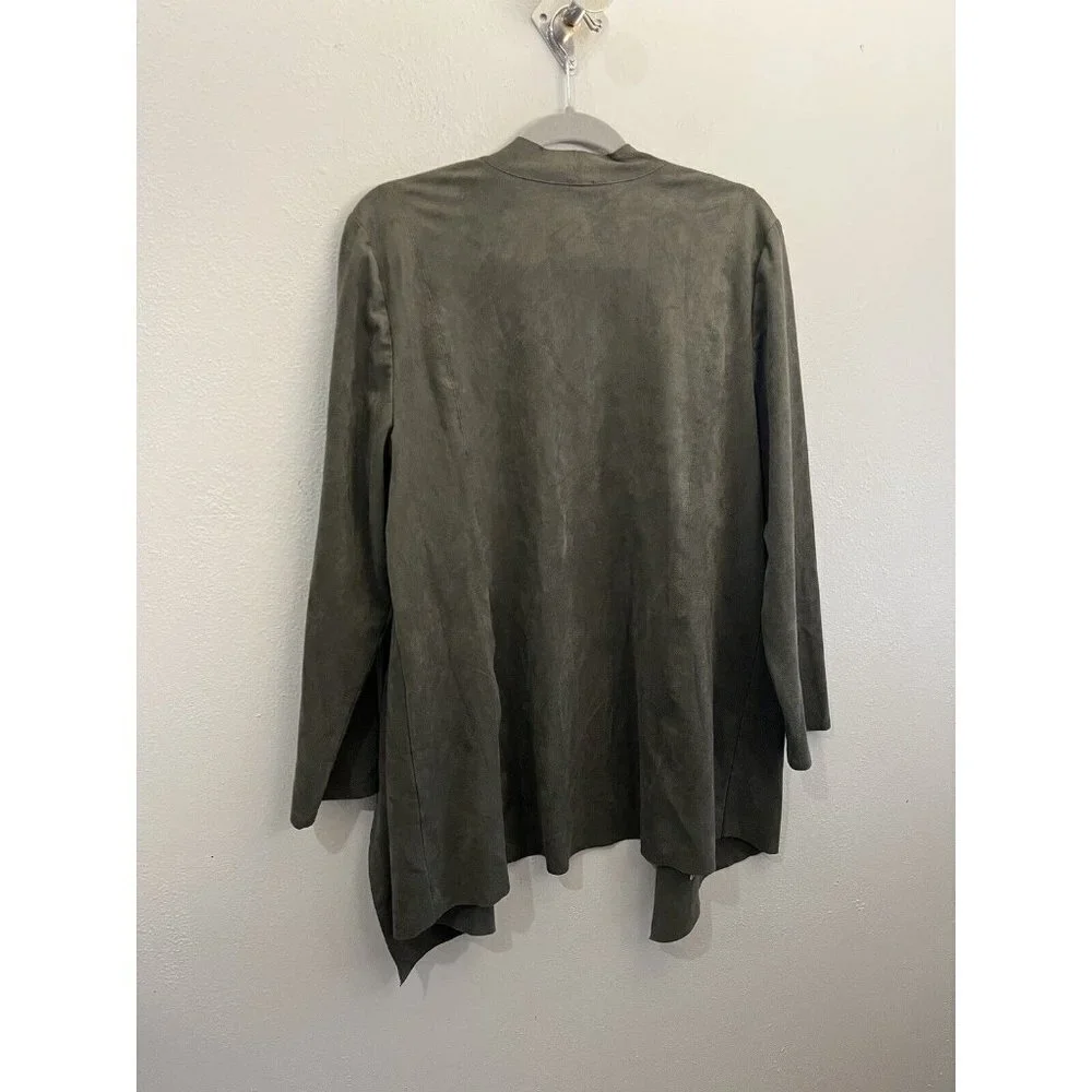 Chico's Olive Green Open-Front Utility Jacket